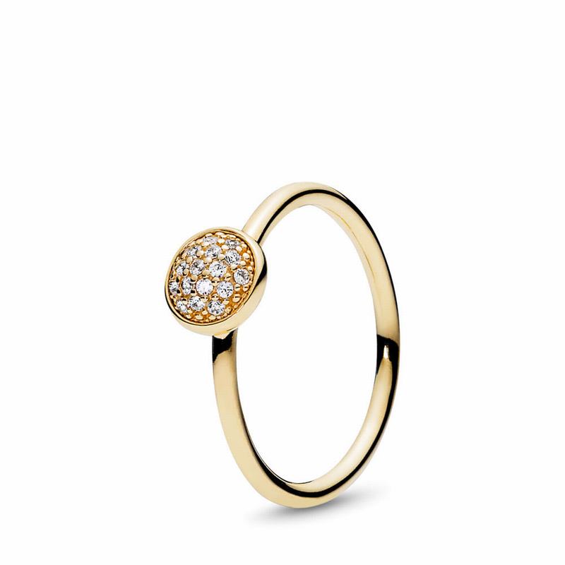 Pandora Australia Dazzling Droplet Promise Ring - 14k Gold | DIXAUS961